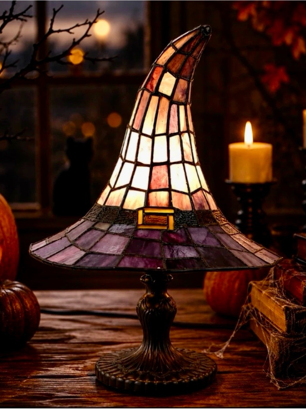 Cracker Barrel Stained Glass Witch Hat Table Lamp - SOLD OUT EVERYWHERE